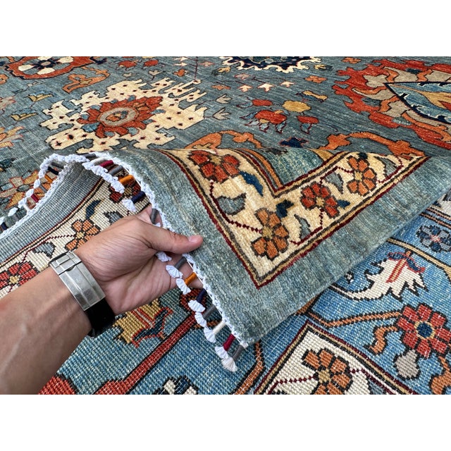 Hand-Knotted Afghan Sultanabad Chobi Wool Area Rug - 8'11" X 11'11" For Sale - Image 14 of 16