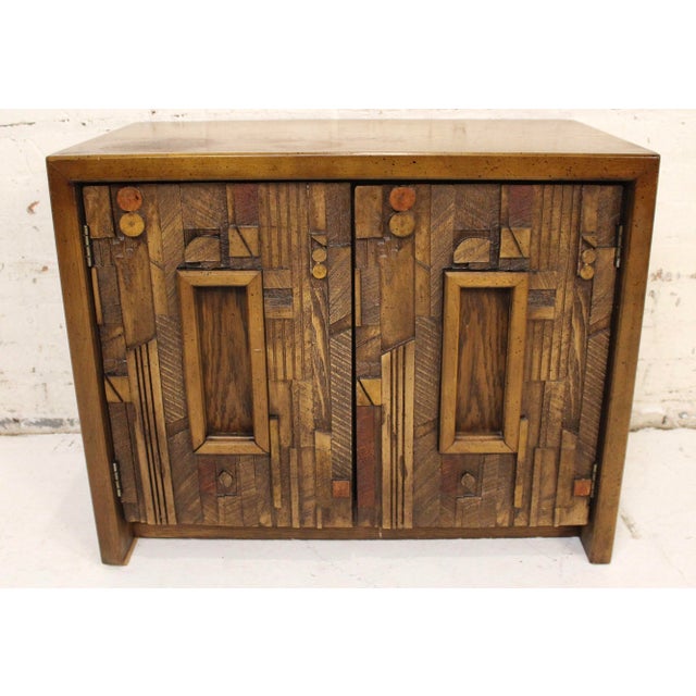 Mid 20th Century Mid 20th Century Brutalist Inspired Nightstands From Lane Furniture's "Pueblo" Series, Pair, Attributed For Sale - Image 5 of 15
