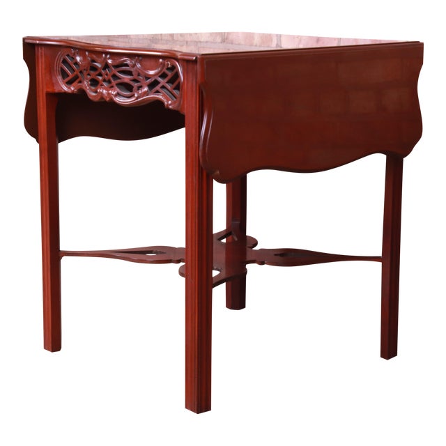 Baker Furniture Historic Charleston Collection Carved Mahogany Pembroke