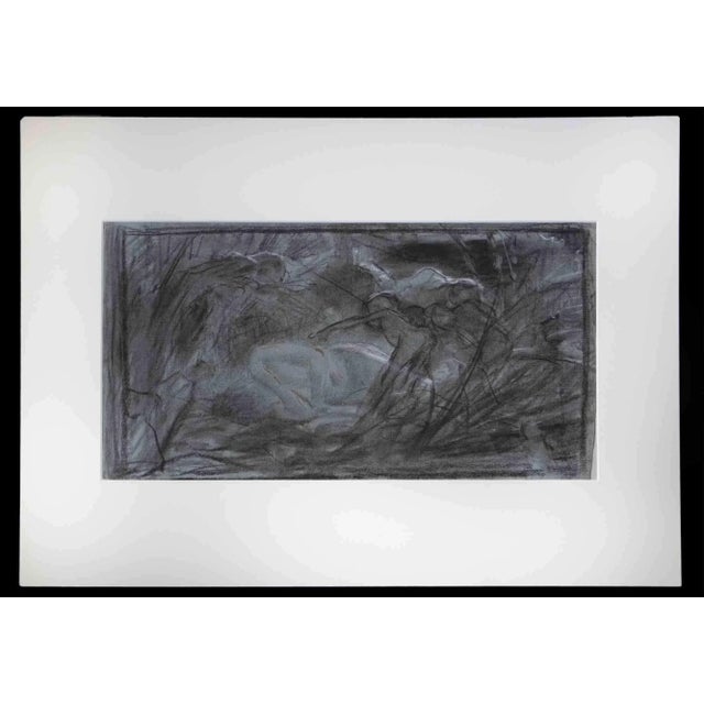 The Haunting Dream is an original pencil and oil pastel drawing realized by an artist of 19th century, in 1860s. Good...