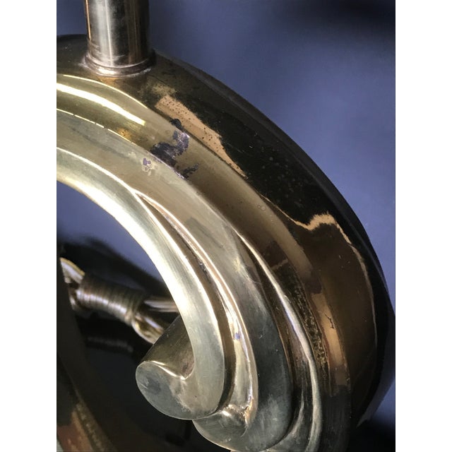 Mid-Century Modern Brass Wave Table Lamps - a Pair For Sale - Image 3 of 13