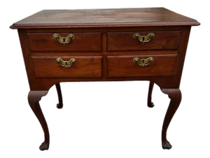 A Antique Philadelphia or Delaware Valley Queen Anne Walnut Lowboy 1750’s