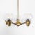 Gold Prismatic Five Pod Crystal Pendant Chandelier, 1950s For Sale - Image 8 of 10