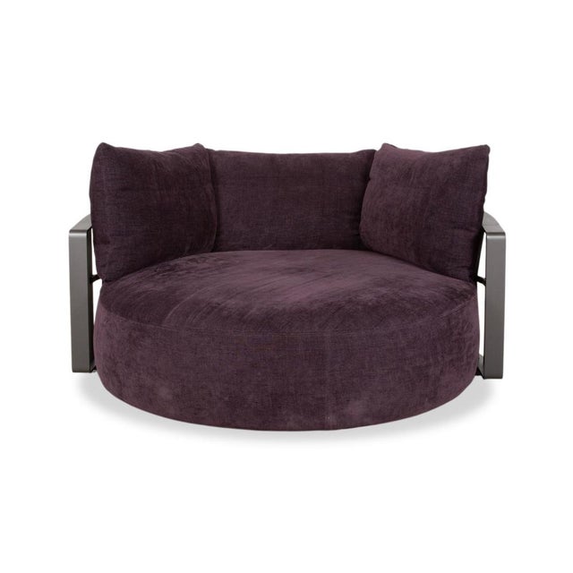 Scarlett Fabric Two-Seater Sofa in Lilac, Aubergine, and Violet with Casters by Poltrona Frau For Sale - Image 17 of 18