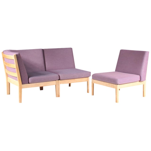 GE280 Corner Sofa by Hans J. Wegner for Getama, Denmark, 1980s, Set of 3 For Sale