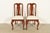 An outstanding pair of Queen Anne or Georgian style side chairs or dining chairs By Henkel Harris USA, Circa 1970s Solid...