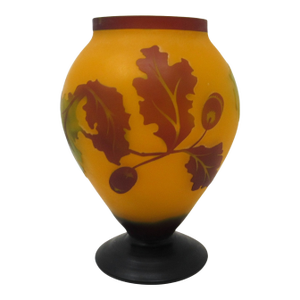 Vintage Teleflora Cameo Glass Vase - Galle-Style