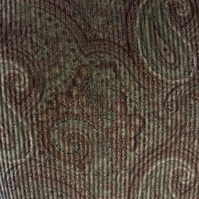 Pair of Custom Made Wingback Chairs in Paisley Corduroy, Perfect Condition For Sale - Image 12 of 12