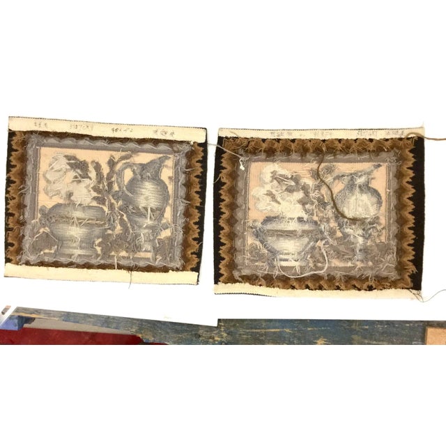 Antique Aubusson Tapestry Pillow Fragments - A Pair For Sale - Image 10 of 12