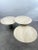 1990s Organic Modern Travertine Three-Tier Circular Coffee Table With Metal Base For Sale - Image 11 of 14