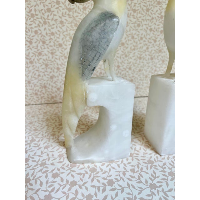 Pair of Italian Alabaster Bird Bookends For Sale In New Orleans - Image 6 of 8