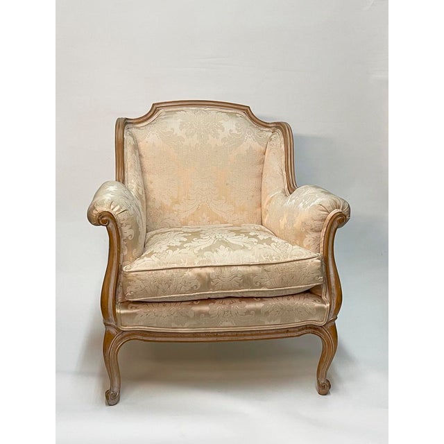 1970s Vintage Silk and Cane Sitting Chair For Sale - Image 4 of 5