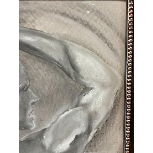 Figurative Late 20th Century Figural Male Framed Charcoal Drawing For Sale - Image 3 of 8