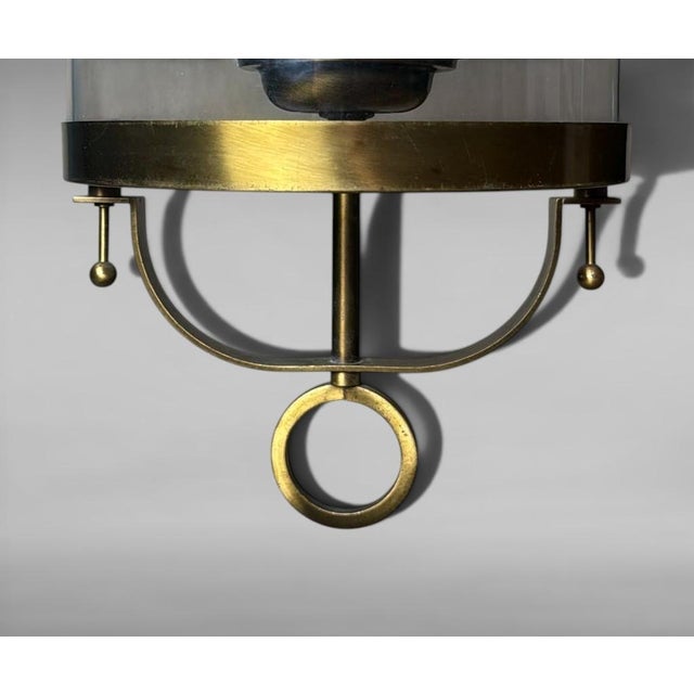 Mid 20th Century Neoclassical French Brass and Blown Glass Lantern For Sale - Image 13 of 18