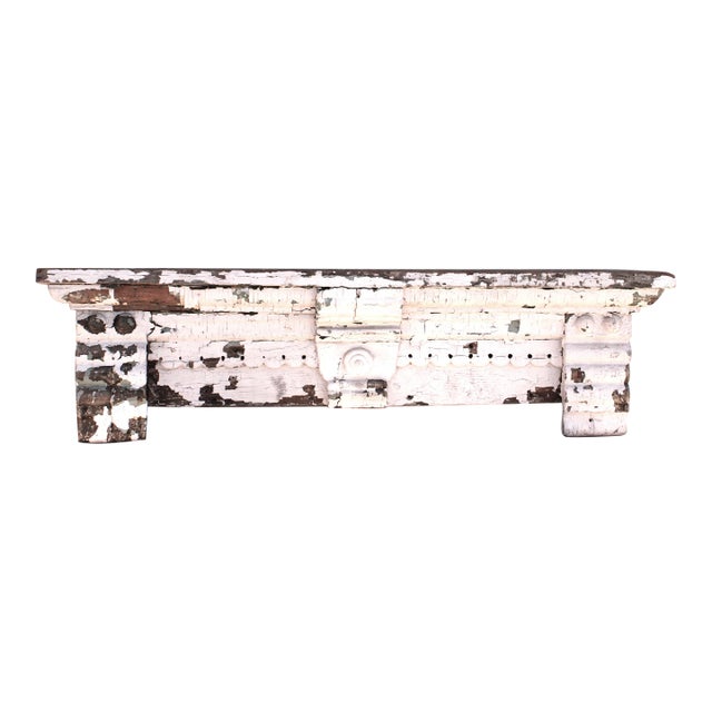 19th C. French Carved Architectural Rustic Salvage Pediment For Sale