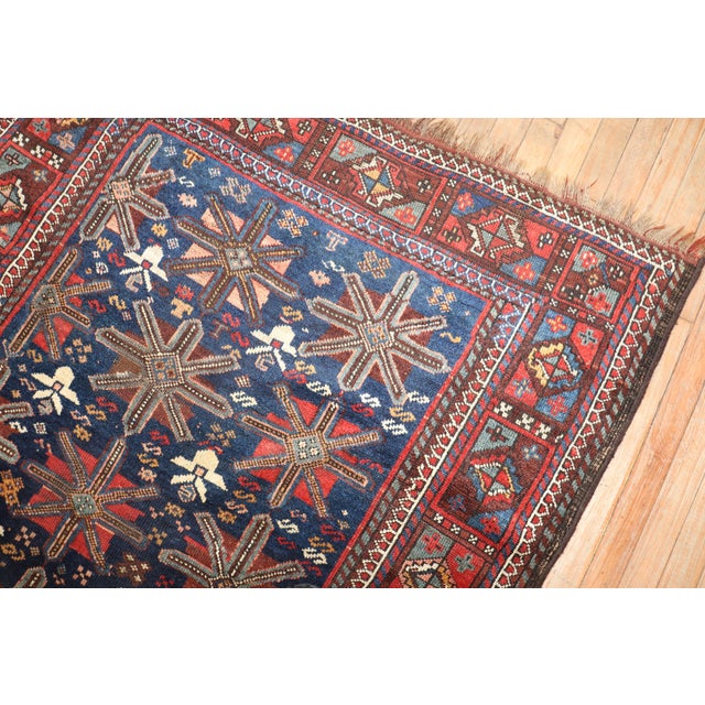 Red Zabihi Collection Tribal Persian Kurd Rug For Sale - Image 8 of 9