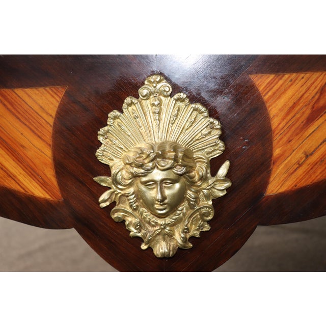 Louis XV Style Brass Mounted Leather Top Partners Desk For Sale - Image 14 of 17