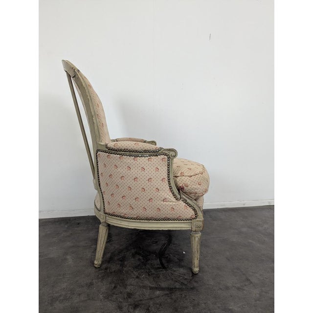 Louis XVI Upholstered Bergère Armchair For Sale - Image 3 of 8