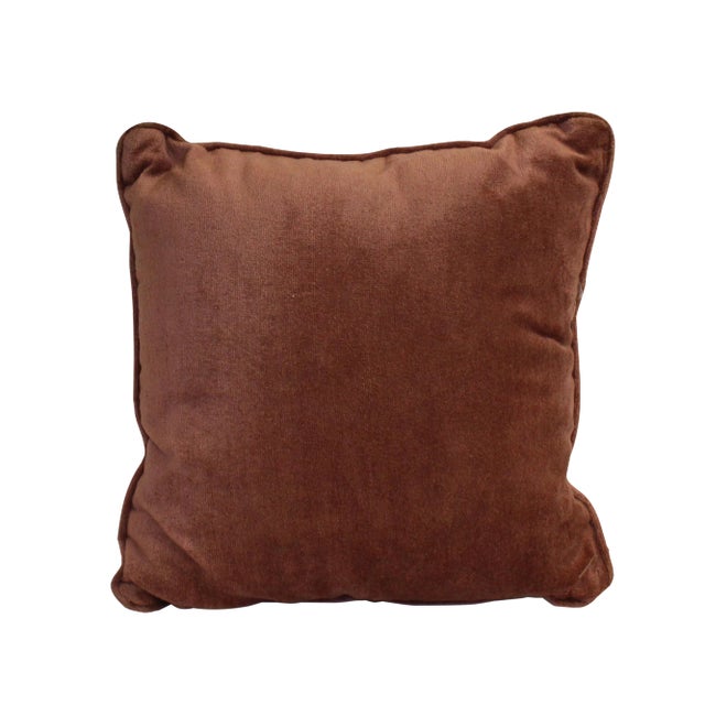 Velvet Brown Square Shape Fabric Couch Sofa Cushion Chairish