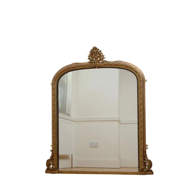Large Antique Gilded Wall Mirror, 1850 For Sale - Image 13 of 13
