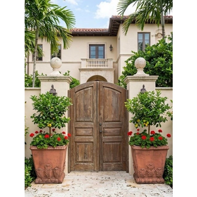 Pair of Grand Tuscan Style Terracotta-Toned Cast Stone Planters For Sale - Image 11 of 12
