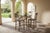 This striking pagoda-style Chinoiserie bamboo table and stool set is crafted from genuine bamboo, showcasing exceptional...