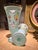 Antique Bohemian Blue Opaline Glass Goblets with Gilt Rims and Florals, Set of 2 For Sale - Image 5 of 8