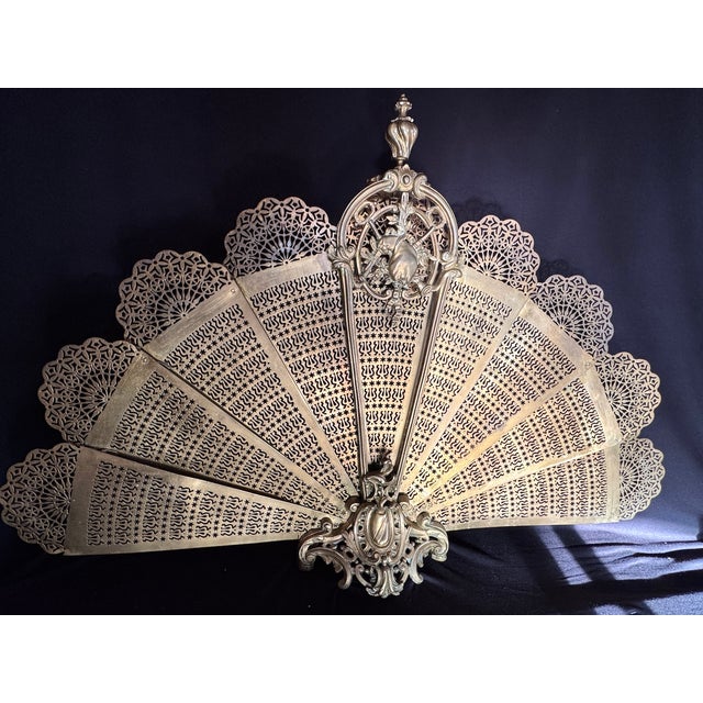 19thC French Louis XVI Gilt Bronze Fire Screen For Sale - Image 6 of 16