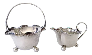 English Silver Plate Cream & Sugar Set - a Pair