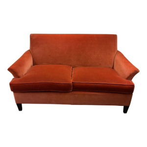 Hickory Chair Furniture Company Burnt Orange Velvet Loveseat