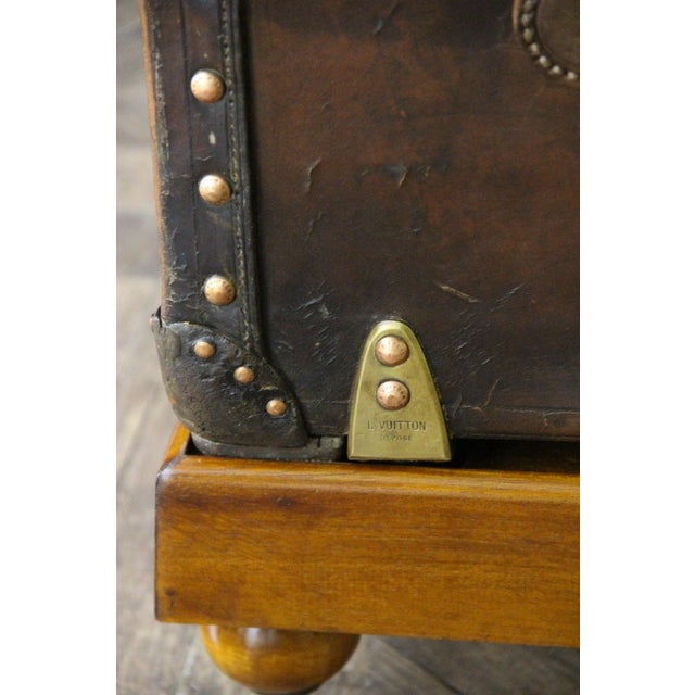 Antique Leather Trunk from Louis Vuitton, 1900s For Sale - Image 9 of 18