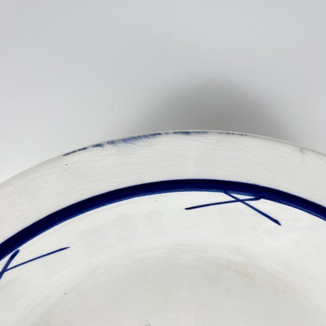 Blue Porcelain Fontainebleau Salad Bowl from Gien, 1920s For Sale - Image 8 of 9
