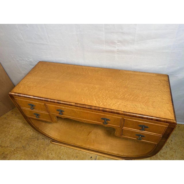 Vintage Art Deco Console Table in Birds Eye Maple, 1920s For Sale - Image 6 of 10