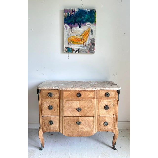 Modern Colorful Painting of an Outdoor Chaise Longue For Sale - Image 3 of 11