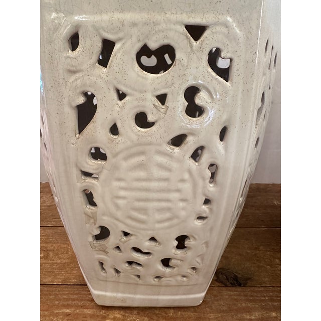 Chinese Blanc De Chine Chinese Garden Seats Tables -a Pair For Sale - Image 3 of 9