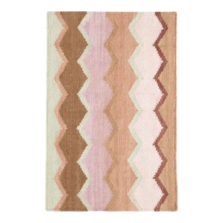 Kit Kemp for Dash & Albert Safety Net Earth Woven Wool Rug, 5' x 8' For Sale