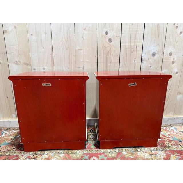 Wood Lacquered Bedside Tables by Maurice Hirsch, 1970s, Set of 2 For Sale - Image 7 of 9
