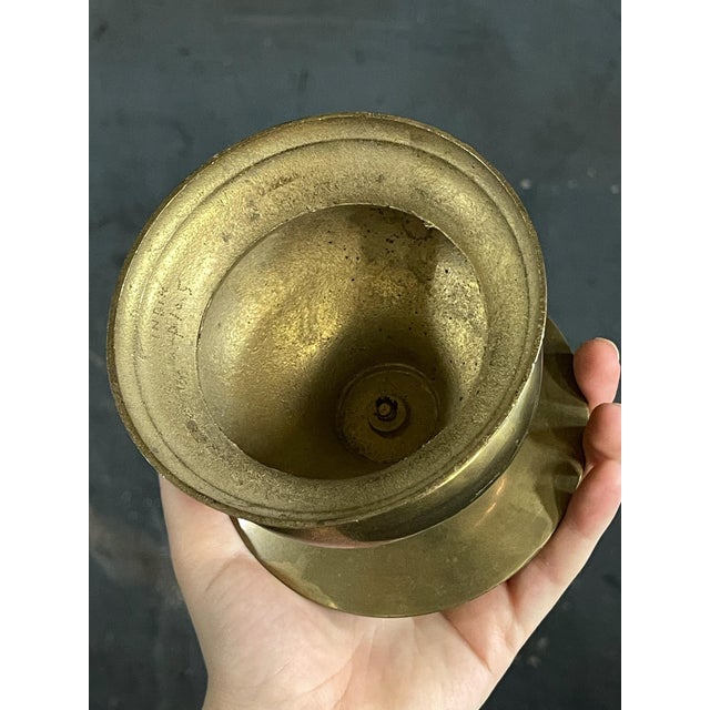 Vintage Solid Brass Candle Holder For Sale - Image 4 of 5