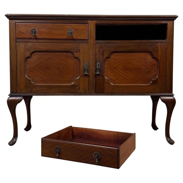 Antique Edwardian English Mahogany Sideboard, 1890s For Sale - Image 4 of 13