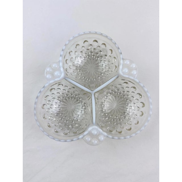 Anchor Hocking 1940's Anchor Hocking Moonstone Opalescent Divided Dish For Sale - Image 4 of 8