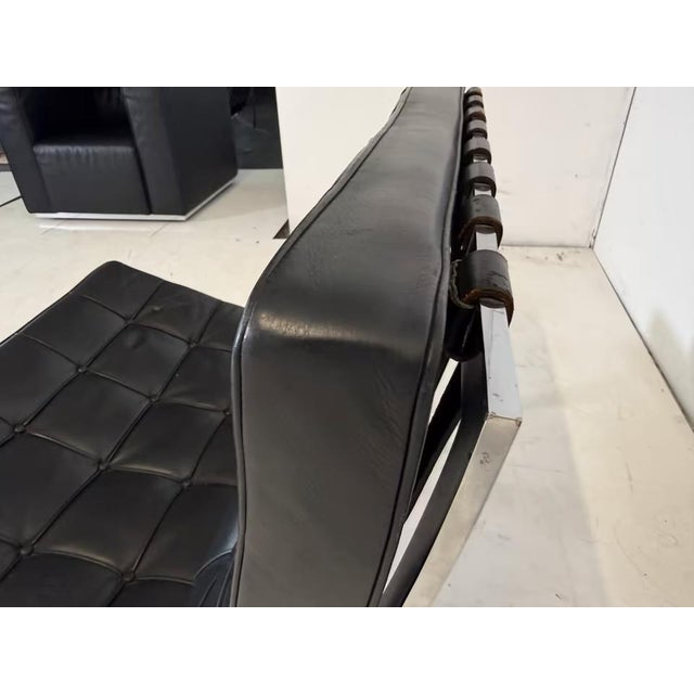 Leather Barcelona Chair by Ludwig Mies Van Der Rohe for Knoll Inc. For Sale - Image 6 of 15