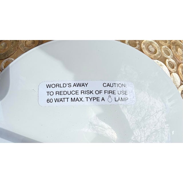 Worlds Away Croc Capiz Shell 20” Round Ball Pendant Light For Sale In New York - Image 6 of 7