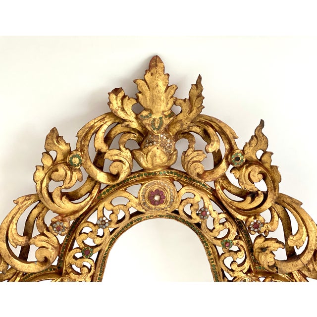 Asian Antique 19th C Burmese Gilt Wood Temple Panel For Sale - Image 3 of 6