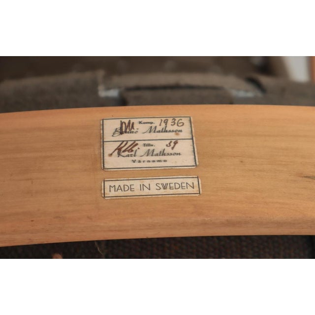 Early No. 36 Chaise Longue in Blue Webbing and Beech attributed to Bruno Mathsson, 1939 For Sale - Image 18 of 18