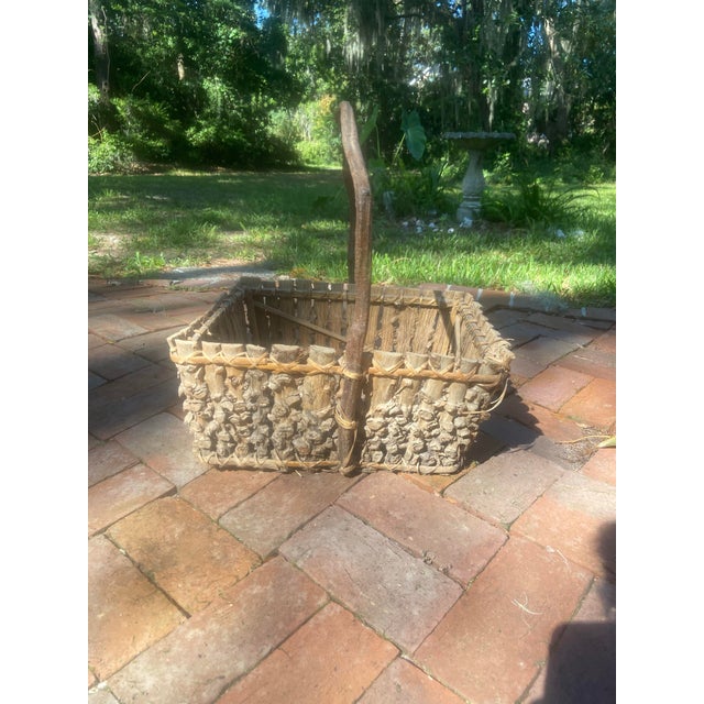 Vintage North Carolina Hand Made Twig Foraging Basket For Sale In Savannah - Image 6 of 12