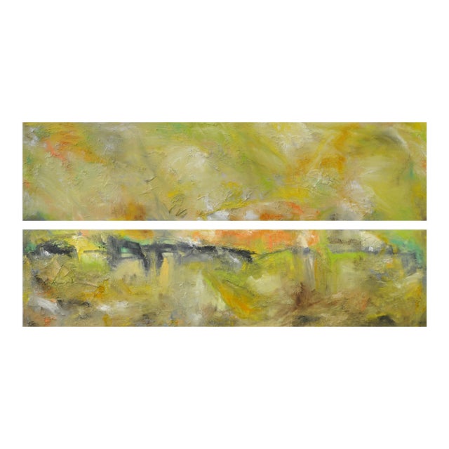 "Equinox" Original Abstract Landscape Oil Paintings - a Pair For Sale