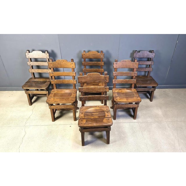 Nicely designed brutalist dining chairs with well crafted solid wood frames. Beautiful, timeless design which is very...