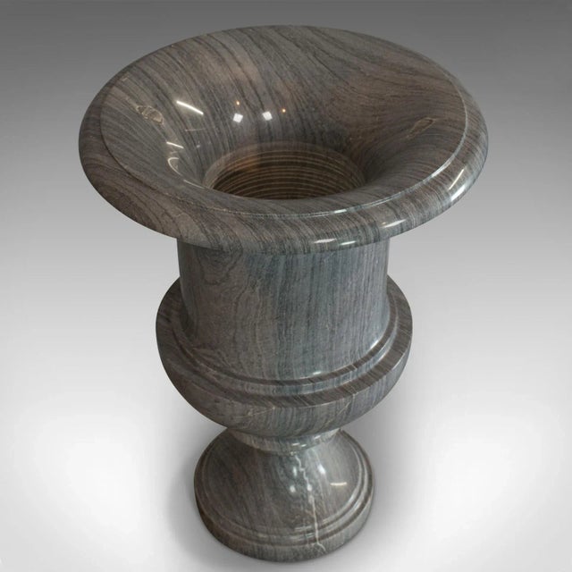 Gray Late 20th Century Striata Marble Decorative Vase Baluster Urn For Sale - Image 8 of 13