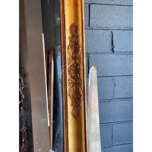 19th C. French Napoleon III Giltwood Mirror For Sale - Image 4 of 6