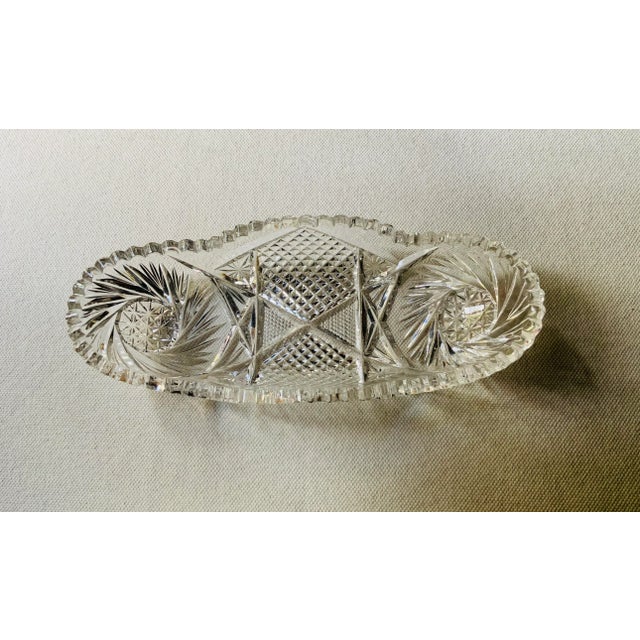 American Gilded Age Masterpiece: C1880 American Brilliant Cut Crystal Serving Dish For Sale - Image 3 of 18